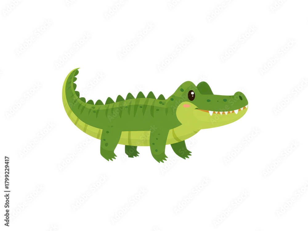 Fototapeta premium A cartoon crocodile with a big smile on its face