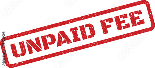This stamp vector signifies an overdue payment or outstanding charge needing immediate attention