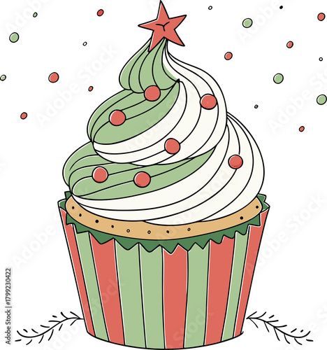 Christmas Tree Cupcake Dessert