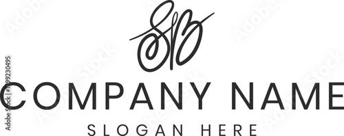 SB Initial Letter Signature Logo Template – Handwritten Monogram, Minimalist, Elegant, Modern Branding Design for Business