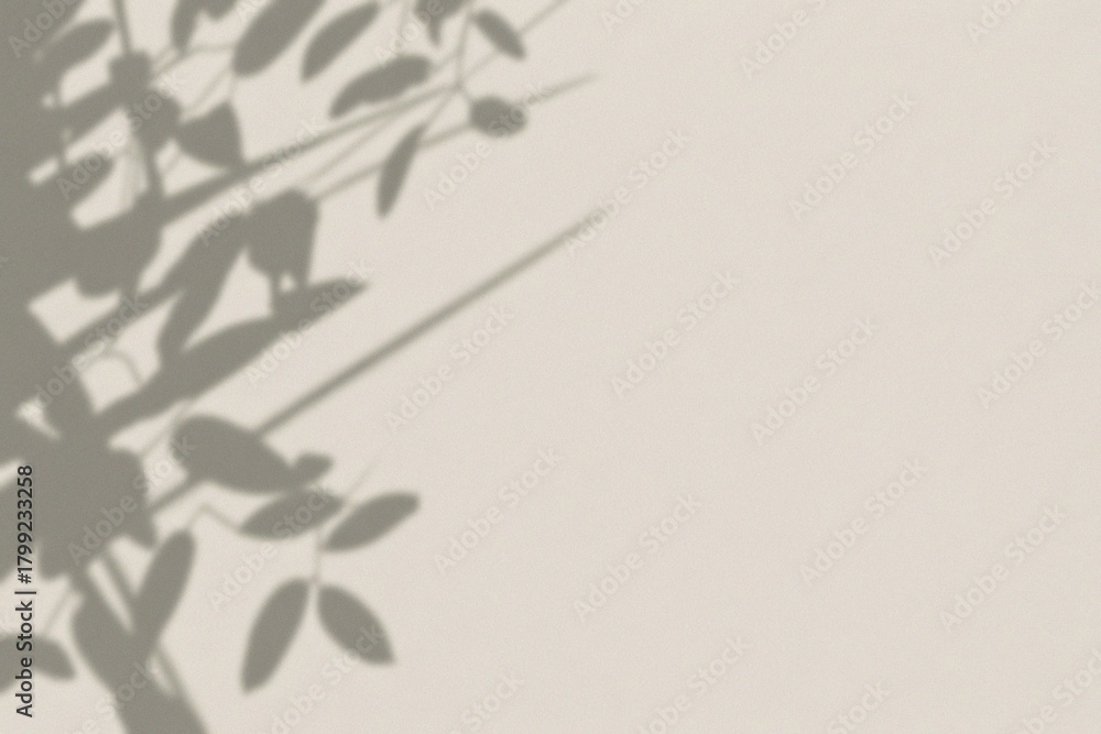 Obraz premium The captivating shadow play of leaves on a neutral backdrop, a minimalist design. This image showcases the subtle details of nature and offers a sense of calm and simplicity. 