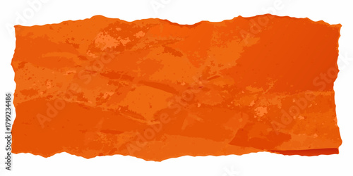 Abstract textured orange paper background with rough torn edges and grunge effect