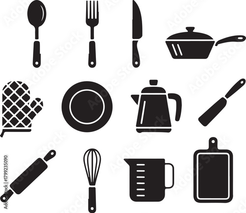 Modern kitchenware collection for culinary projects