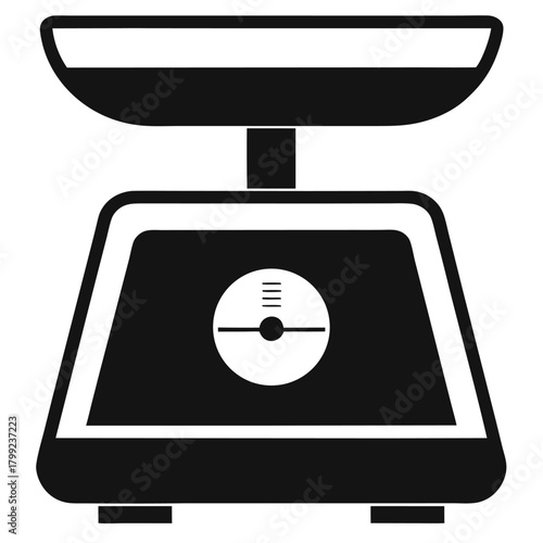 The classic black weighing scales presents simplistic dial for measuring ingredients and portion control