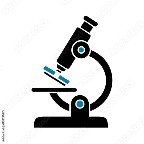 Microscope Icon – Scientific Research and Lab Equipment Symbol