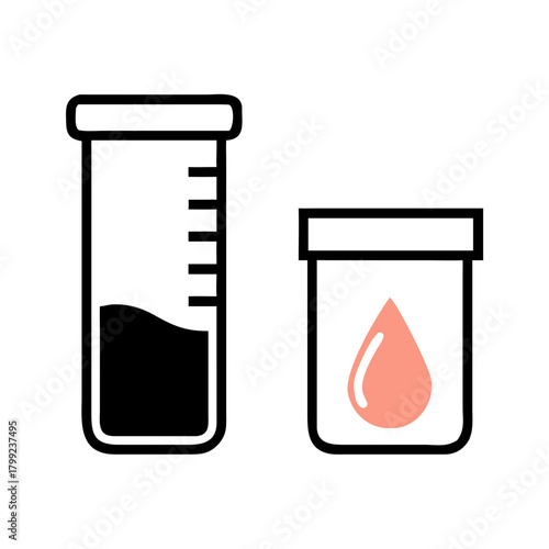 Blood and Urine Sample Icons – Medical Lab Test Containers
