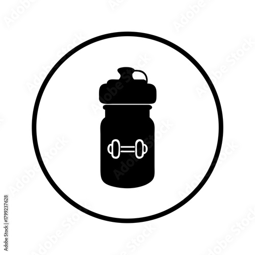 Dumbbell Bottle Icon – Fitness Hydration Symbol