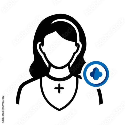 Female Nurse Avatar Icon – Medical Professional Symbol
