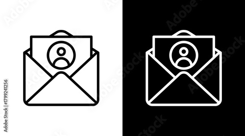 Email Personalization White Icon Set Design
