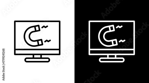 Inbound Marketing White Icon Set Design