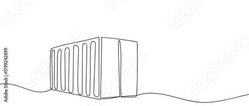 Containers in one continuous line Dynamic single line draw design vector illustration Editable stroke.