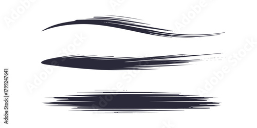 お正月や和風なデザインに使えるブラシストローク。毛筆の筆跡。筆文字。