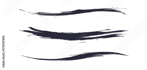 お正月や和風なデザインに使えるブラシストローク。毛筆の筆跡。筆文字。