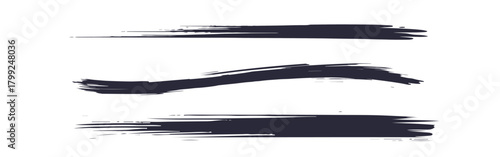 お正月や和風なデザインに使えるブラシストローク。毛筆の筆跡。筆文字。