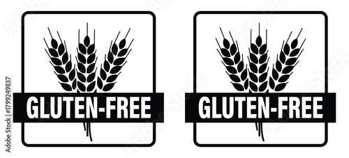 Gluten-free icon with wheat stalks, ideal for food packaging, product labeling, and dietary restriction needs