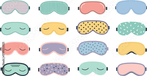 Colorful Sleep Masks Collection with Pastel and Bright Shades for Rest and Relaxation