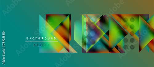 Abstract geometric design. Vibrant colors blend, creating dynamic visual texture. Modern aesthetic suitable for backgrounds, presentations.