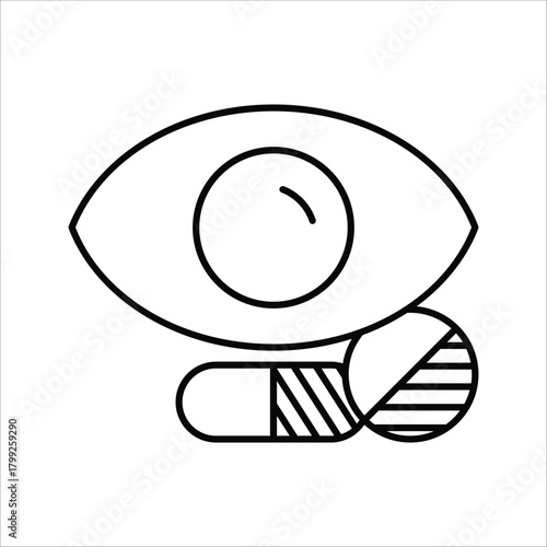 Vector illustration symbolizing comprehensive eye care and the critical role of medical treatment in maintaining optimal visual health, representing vision and prescription remedies
