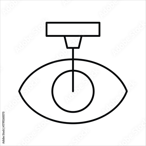 Precision laser technology performing eye surgery, symbolizing advanced vision correction procedures and ophthalmic medical care, ideal for healthcare design