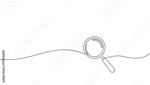 magnifying glass line drawing. continuous one line drawing magnifying glass minimal search zoom discover simple minimal single outline