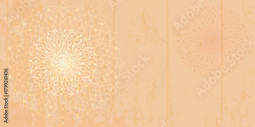 A gentle grunge background with mandala element. circular decorative elements; Islam, arabic, Indian, ottoman motifs
