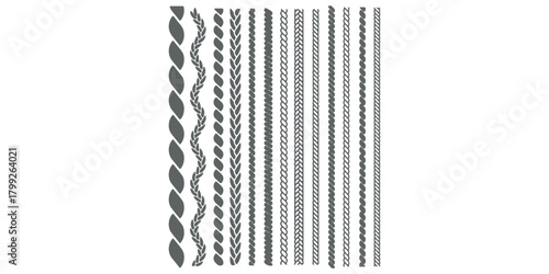 Rope brushes set. Knit patterns. Rope collections.