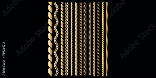 Seamless rope brush set for illustrator