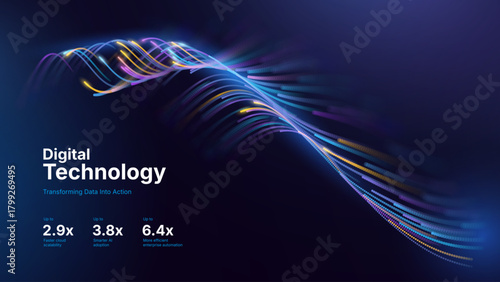 Big Data Flow AI Dots Particles Background. Digital Neural Network. Concept of Artificial Intelligence Technology Machine Deep Learning. Digital Communication. Science Technology Vector.