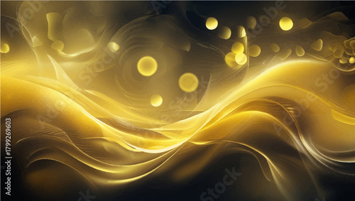 Abstract fractal burst background with orange and yellow wave patterns and colorful light elements
