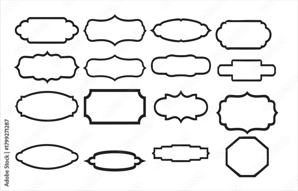 Fototapeta premium Collection of decorative ornamental frames and borders in various vintage and classic shapes