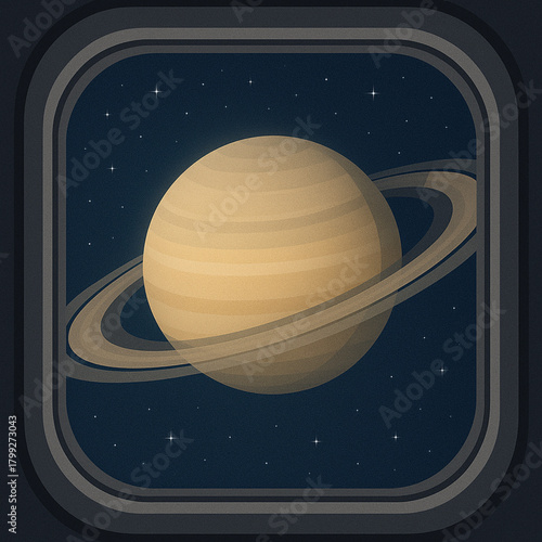 Vector Illustration of Saturn from Spacecraft