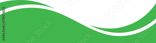 Green wave background design with smooth curved lines and clean modern style. Abstract flowing shape template for banners, presentations, and business graphics. Fresh -inspired vector illustration 