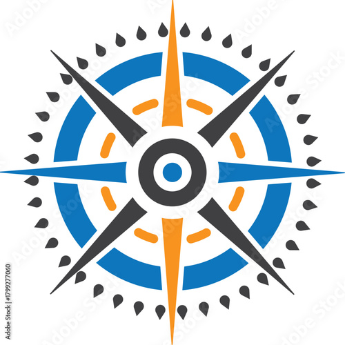 Compass Star Navigation Logo Design Direction Vector Template Icon