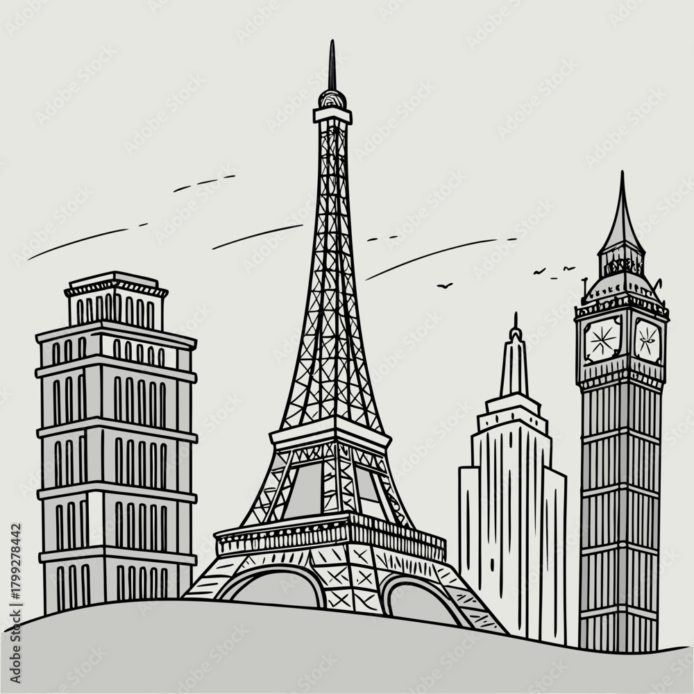 Obraz premium eiffel tower silhouette