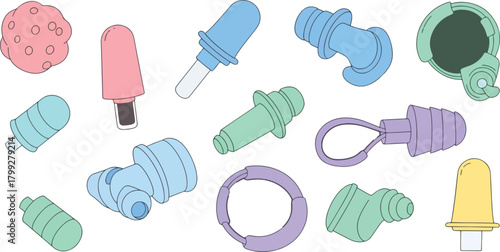 Colorful Baby Pacifiers and Teething Toys Array in Bright Pastel Colors