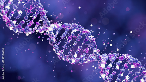 DNA molecule structure genetic helix biology cell medical science gene abstract background. 3d rendering.