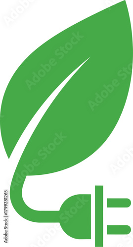 Sustainable Green Energy Plug Eco Power Concept with vector illustration