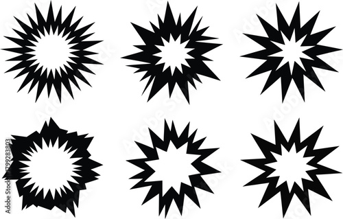 Wallpaper Mural Starburst Explosion Shapes Vector – Burst, Flash, Impact Silhouette Set Torontodigital.ca