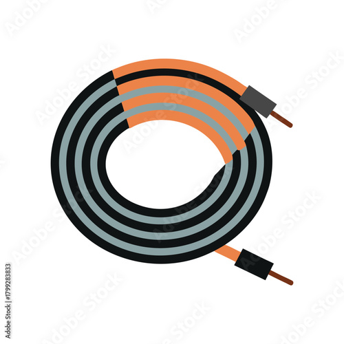 vector illustration of a electrical wire coil