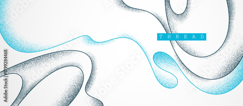 Minimal curvy lines vector abstract background, relaxing and tranquil art abstraction, antistress textured flowing lines, elegant dunamic graphics.