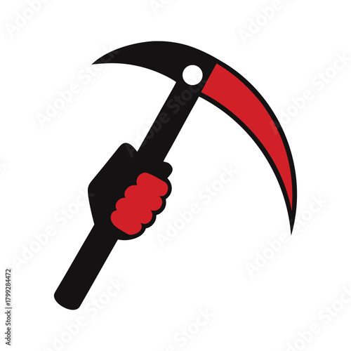 hand sickle vector illustration