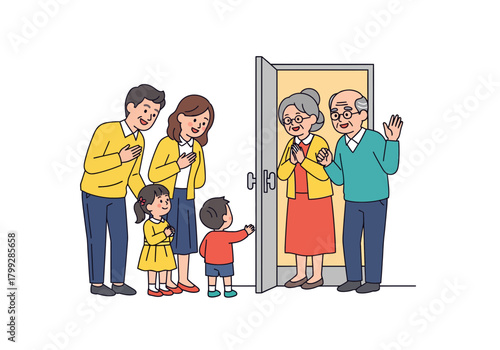 Family Visit Grandparents Generational Connection, Love, Happiness