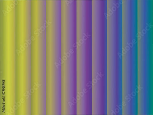 Abstract vertical striped gradient background changing color from lime green to vibrant purple and blue