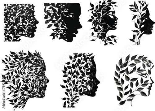 Abstract set silhouette vector	