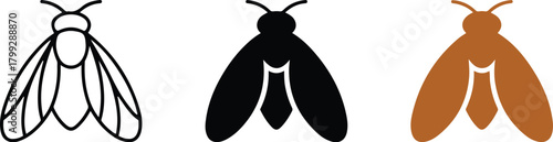 Silhouette of a girl vector illustration of a cartoon insect bug fly design icon