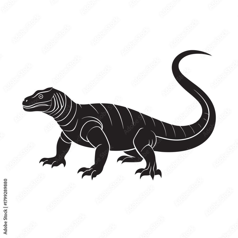 Obraz premium Komodo Dragon Island King Reptile Silhouette