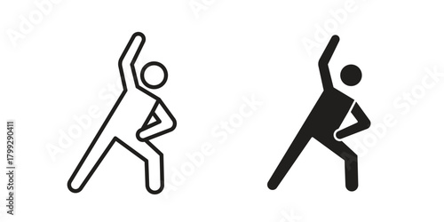Stretching icon illustrations collection. editable stroke outline and flat style