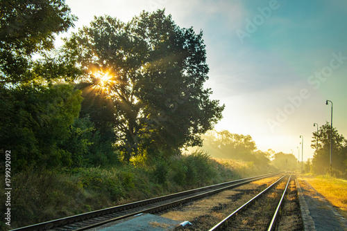 morning dawn in a small Czech station