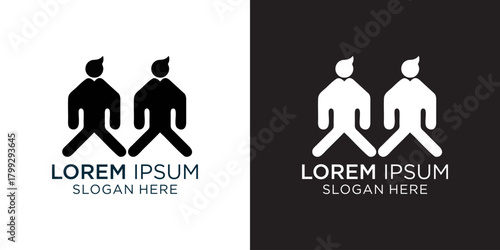 Team logo for collaborative businesses, ideal for partnerships and shared success, showcasing unity and strength with a modern, minimalist design in black and white