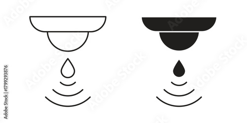 Water sensor icon illustrations collection. editable stroke outline and flat style